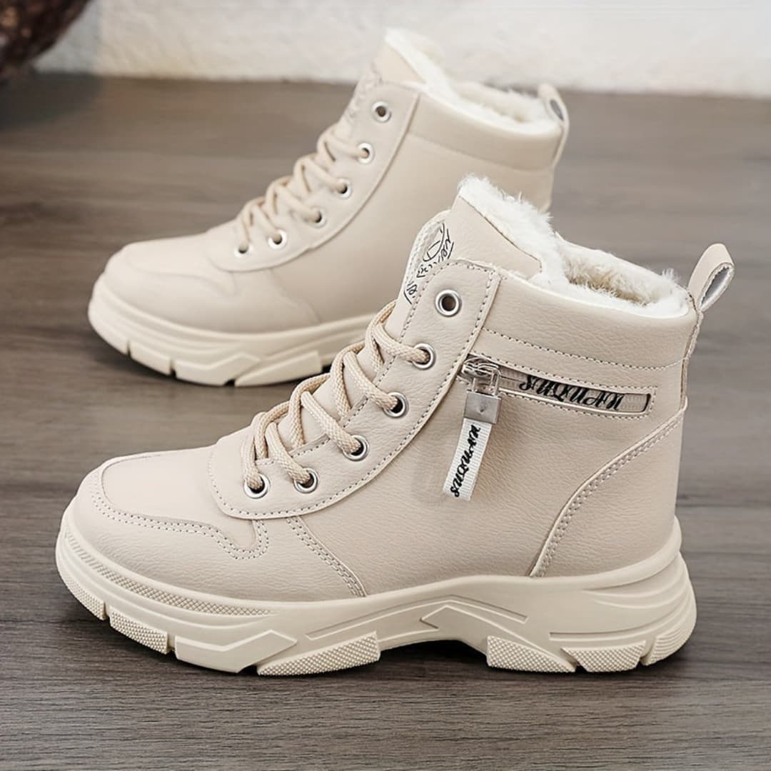 Kvinners Fashion Vinter Snøboots Britisk Stil Tykk Såle