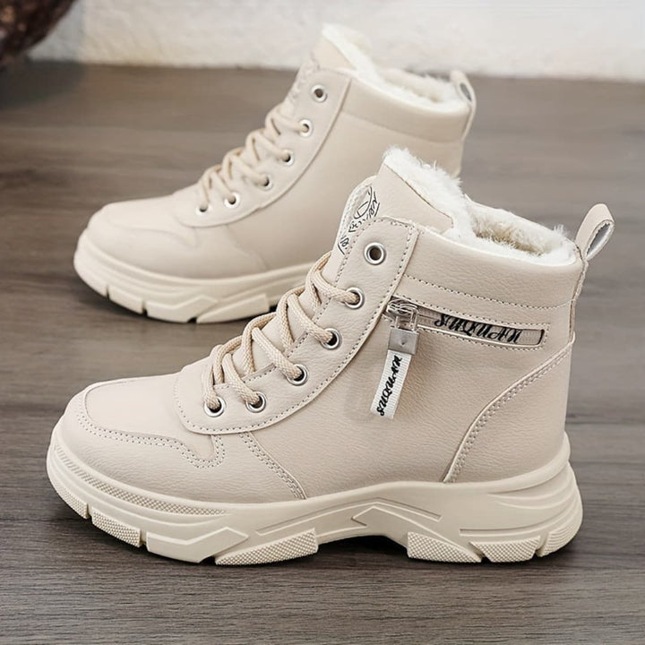 Kvinners Fashion Vinter Snøboots Britisk Stil Tykk Såle