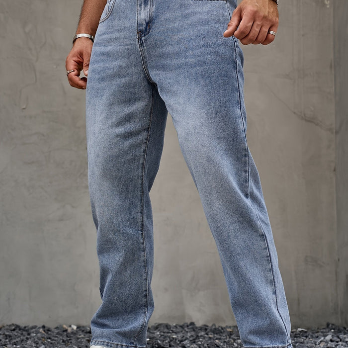 Pantalones vaqueros para hombre de pierna recta y corte clásico