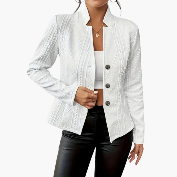 Blazer da donna con motivo a trecce e collo a revers