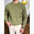 Casual Crew Neck Strikket genser for menn