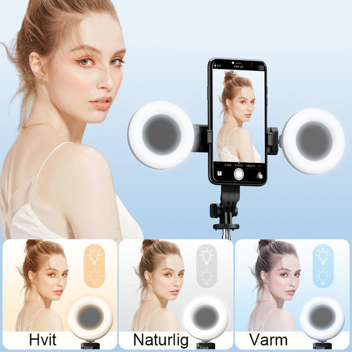 6 i 1 Selfie Stick med Fylllys - Lett og Stabilisert