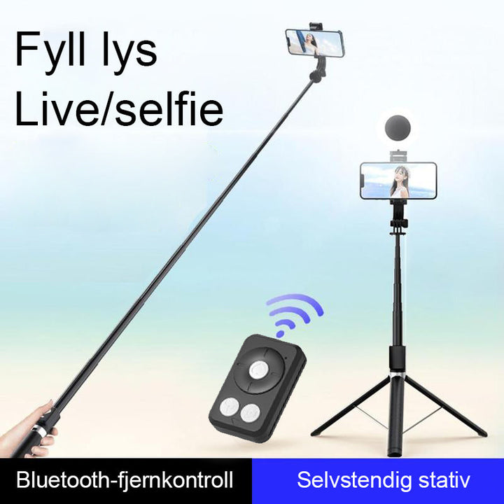 6 i 1 Selfie Stick med Fylllys - Lett og Stabilisert