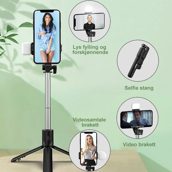 6 i 1 Trådløs Bluetooth Selfiestang - Stabile og Kreative Bilde
