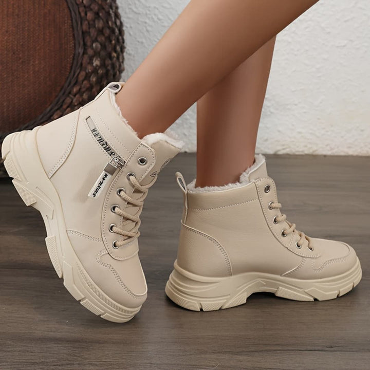 Kvinners Fashion Vinter Snøboots Britisk Stil Tykk Såle