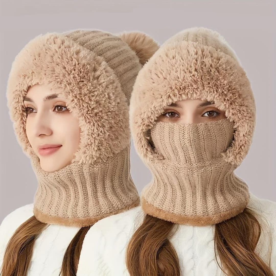 Sherpa Fleece Balaclava Vindbeskyttende Justerbar Ski Maske med Halsvarmer