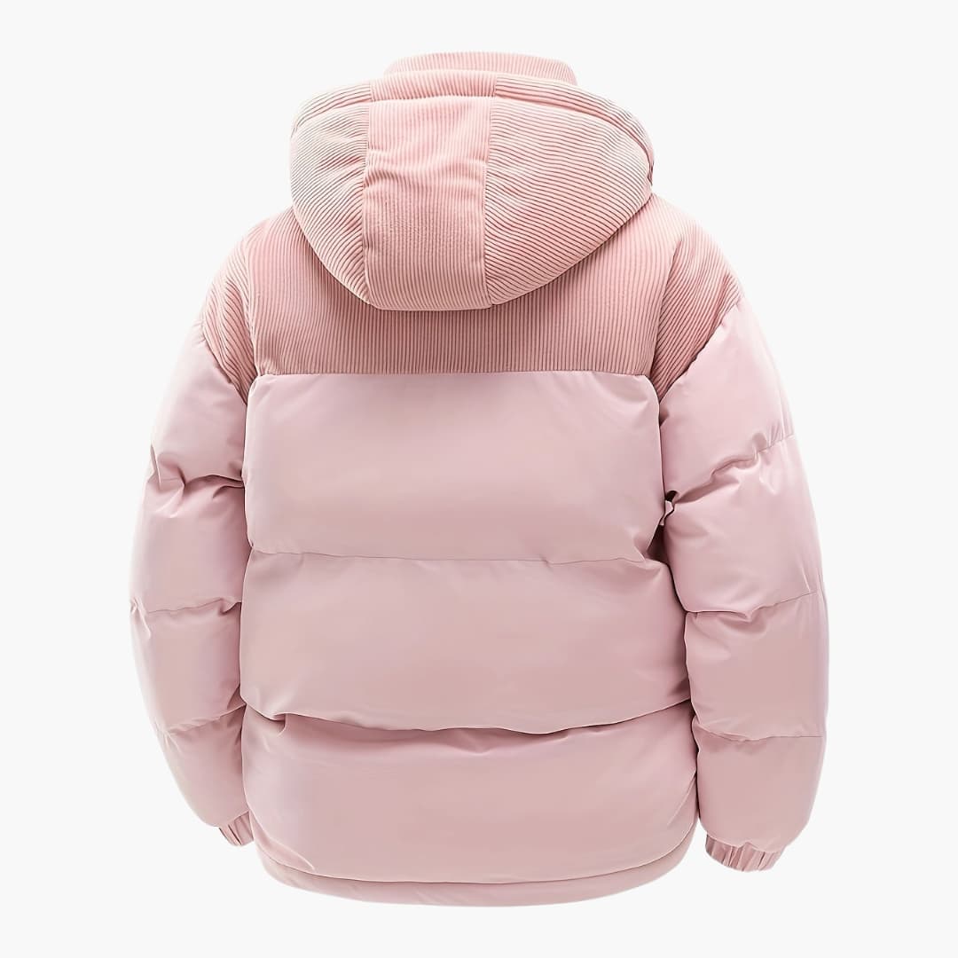 Herre Casual Hettejakke med Puffer og Fargeblokkdesign