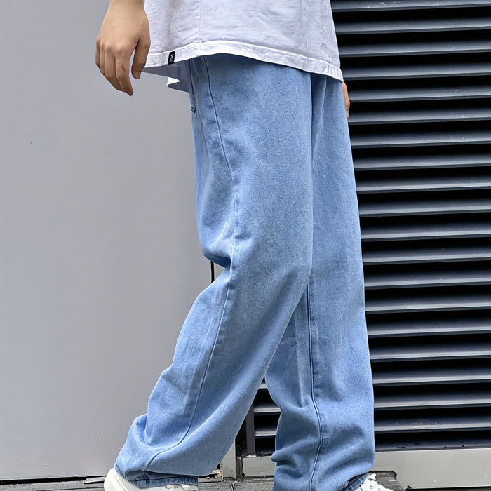 Løse wide-leg-jeans for menn med avslappet passform