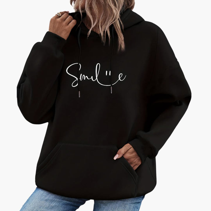 Caroline - Stilig Smile Graphic Hoodie for kvinner