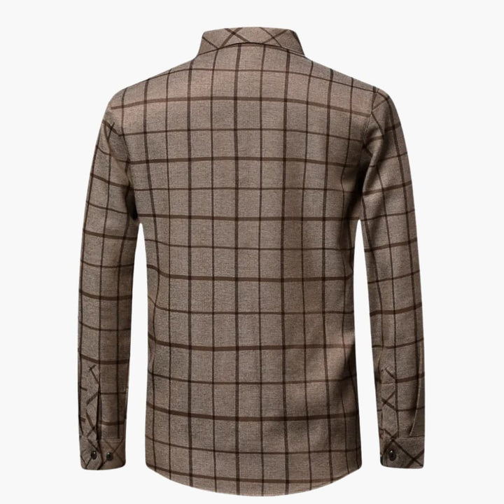 David - Trendy rutete skjorte med revers for menn