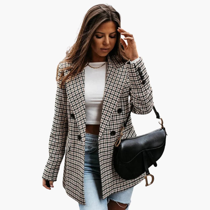 Blazer de cuadros para mujer