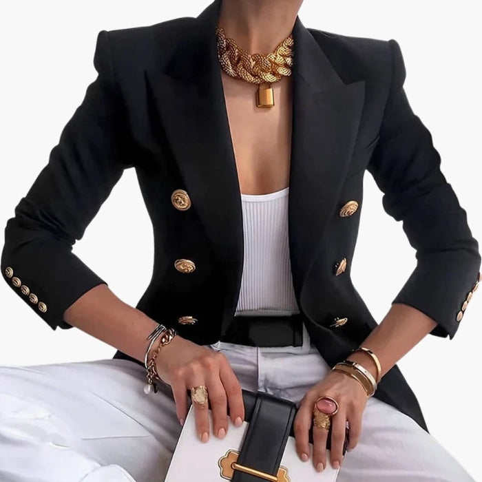 Blazer da donna con chiusura a doppio bottone e bottoni dorati