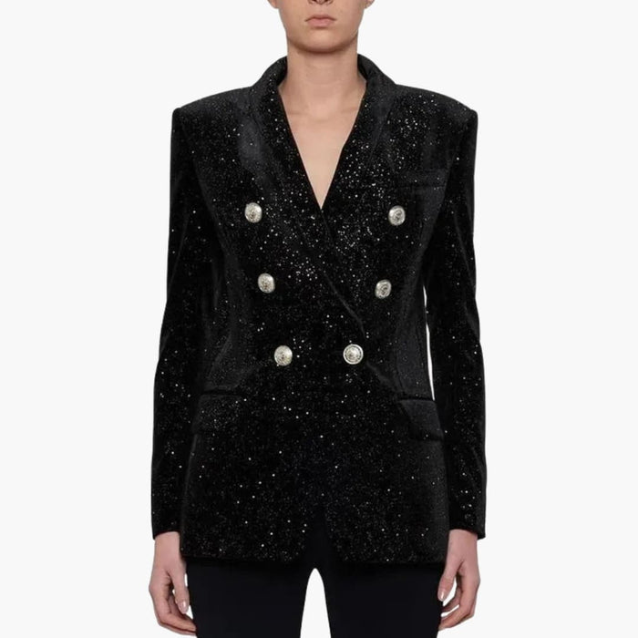 Blazer de terciopelo liso para mujer, para ocasiones formales e informales, con un diseño sencillo