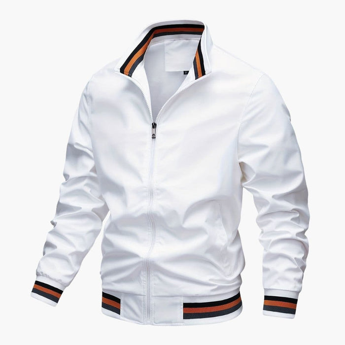 Herren-Bomberjacke mit gestreiftem Kragen