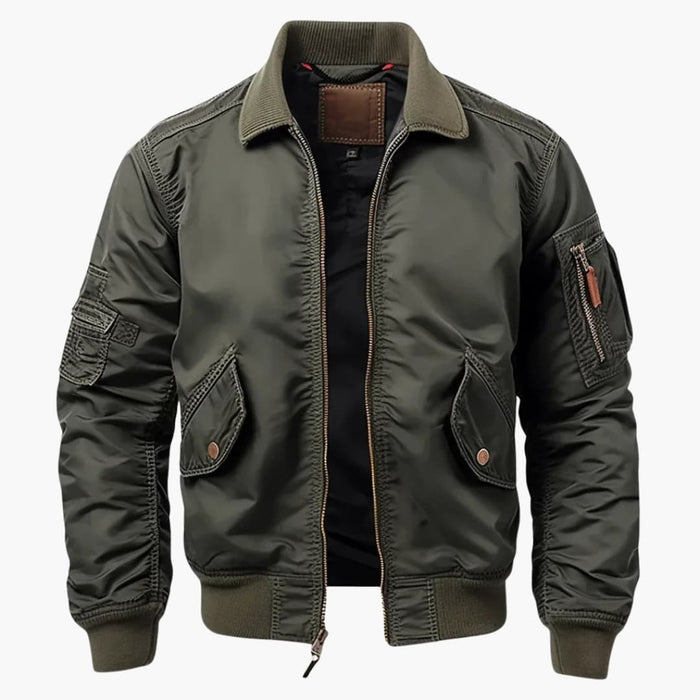 Blouson bomber pour homme avec col chemise et poches à rabat