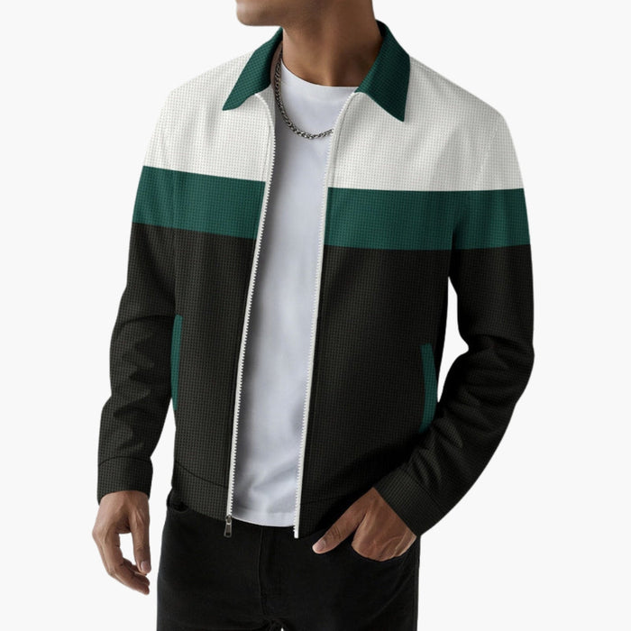 Blouson bomber pour homme avec rayures contrastantes