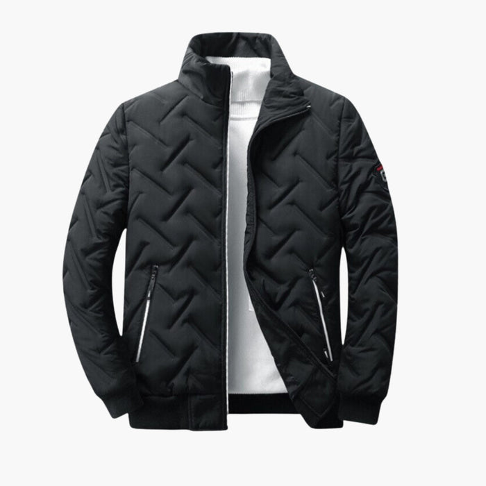 Blouson Bombers Herre Med Høj Krave og Lynlåslommer