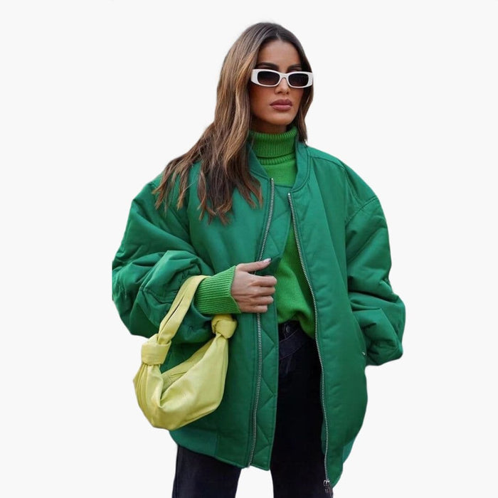 Blouson aviateur oversize pour femme zippé
