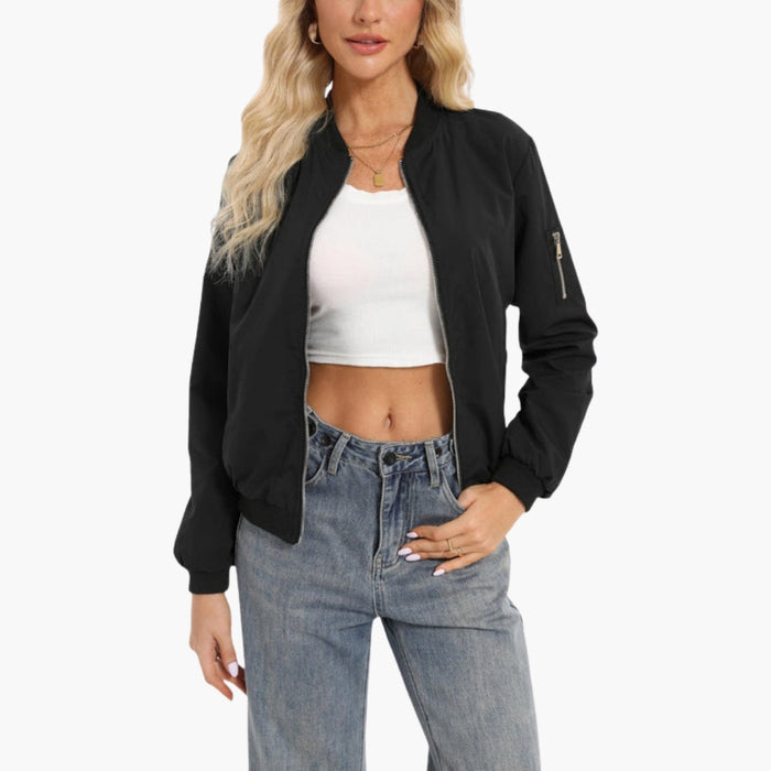 Damen-Bomberjacke mit Reißverschluss