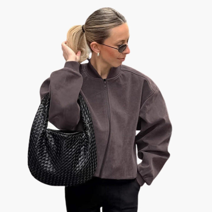 Blouson bomber oversize pour femme avec manches amples