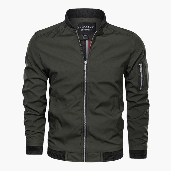 Chaqueta bomber de hombre con cuello de canalé