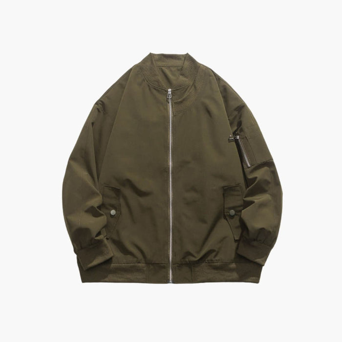Blouson bomber pour homme avec fermeture éclair et poches latérales