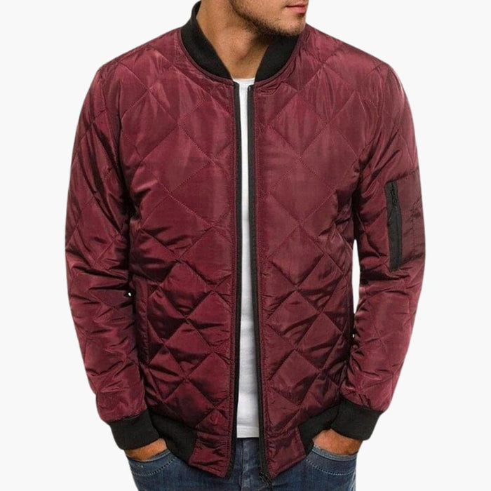 Blouson bomber utilitaire pour homme à surface matelassée et poche zippée
