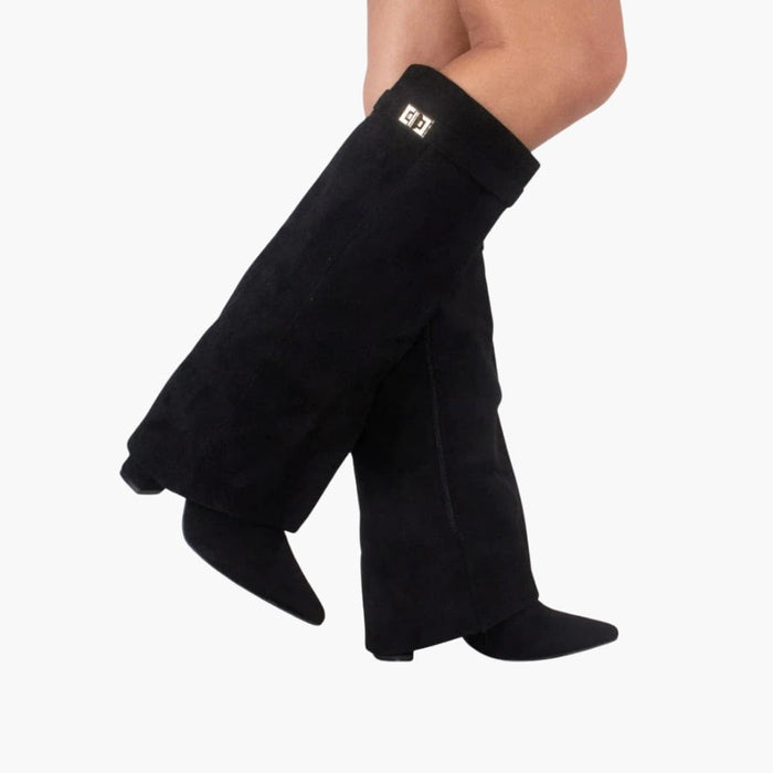Bottes hautes pour femme montant jusqu’au genou, à tige large et talon bloc