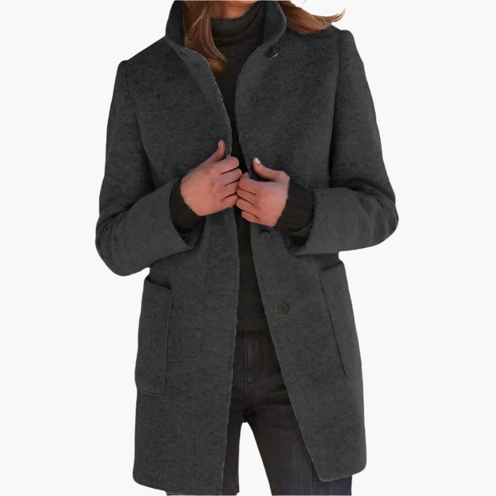 Manteau pour femme à col montant et grandes poches