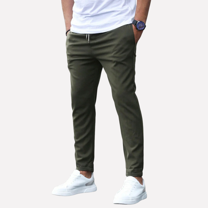 Herren-Tapered-Hose, elastisch und lässig, mit Kordelzug