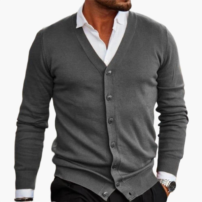Cardigan pour homme à col V avec boutons