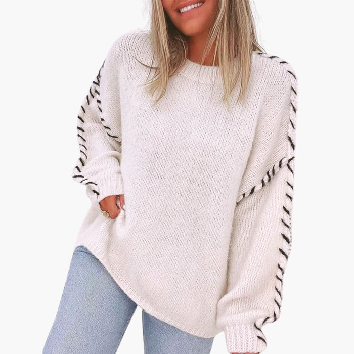 Cardigan femme à col rond et manches longues