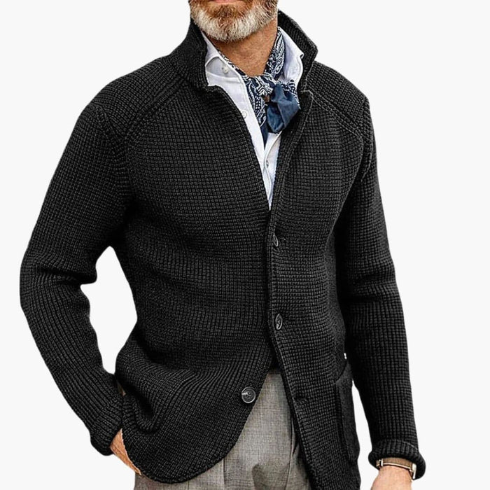 Cardigan pour homme à col montant avec poches latérales