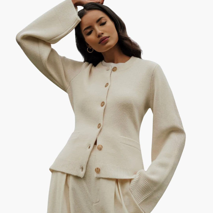 Damen-Cardigan mit ausgestellten Ärmeln und Knopfverschluss
