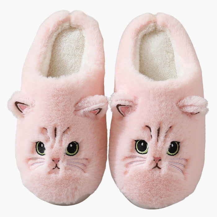 Pantofole da donna con motivo a gatto e punta chiusa