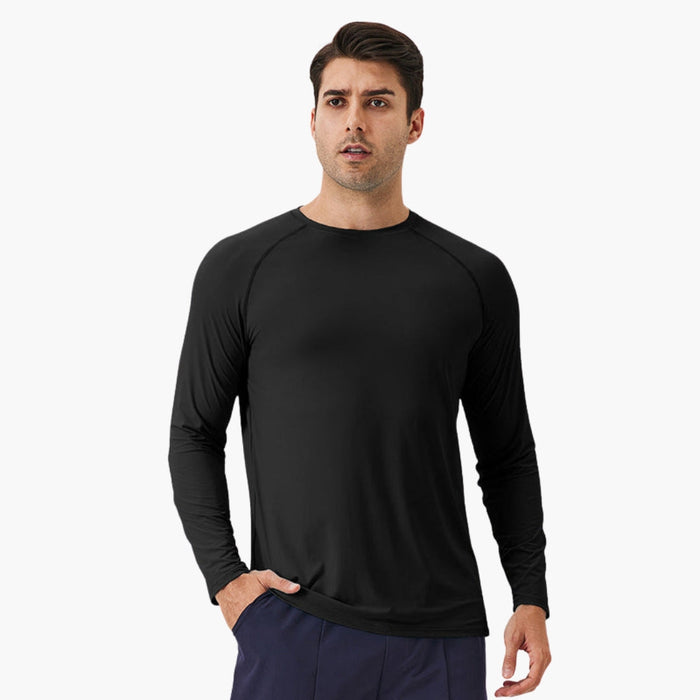 Chemise pour homme à manches longues et col rond