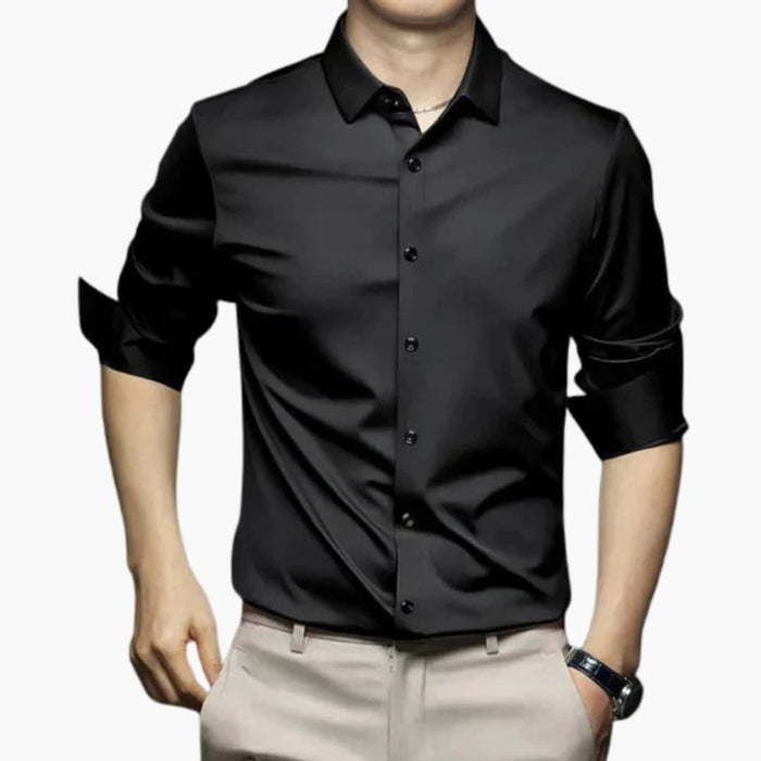 Chemise infroissable pour homme avec fermeture boutonnée
