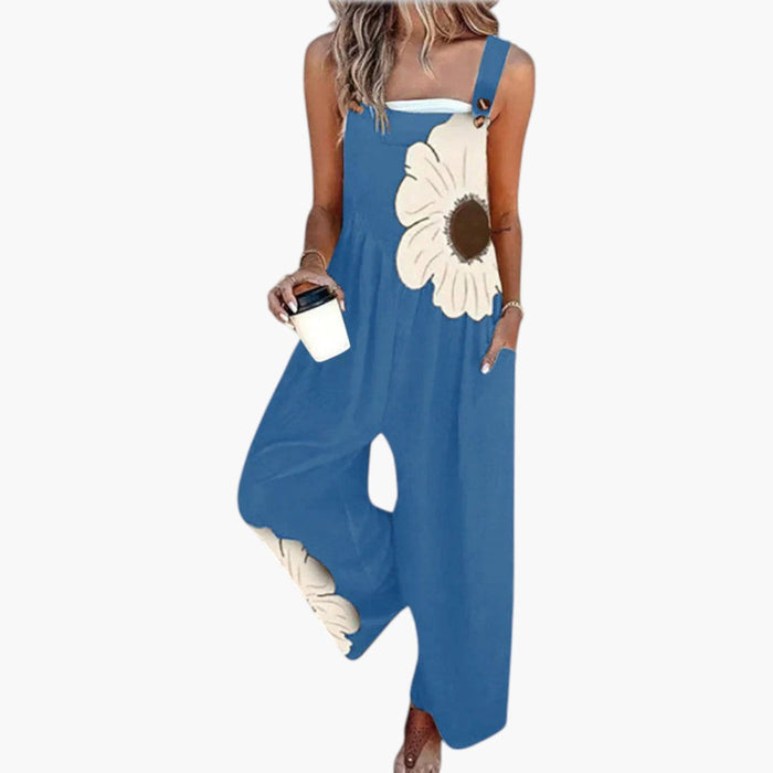 Kvinders Jumpsuit med Justerbare Stropper og Bredde Ben
