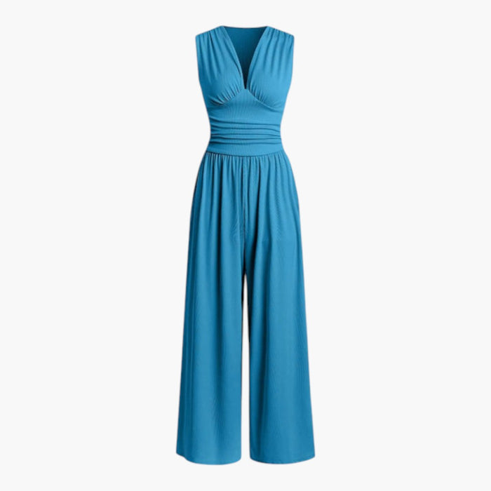 Ärmelloser Jumpsuit für Damen mit weitem Bein