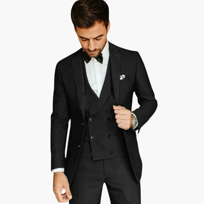 Tredelt jakkesæt til mænd med vest og matchende blazer