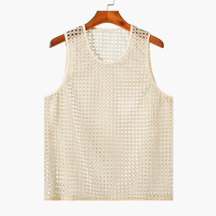 Herre tanktop i mesh med ærmeløs skæring