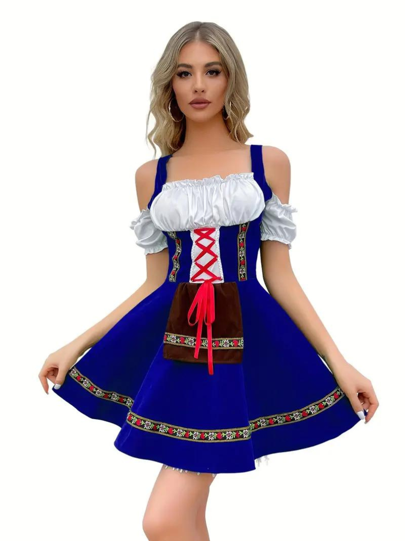 Oktoberfest Dirndl-kjole med sløyfe for kvinner