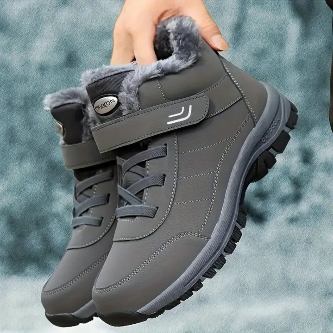Kvinner sneakers med plysjfôr og sklisikker såle