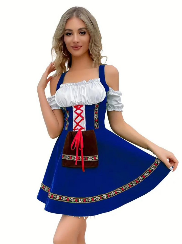 Oktoberfest Dirndl-kjole med sløyfe for kvinner