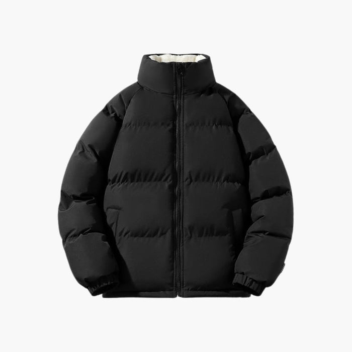 Herren-Daunenjacke mit hohem Kragen und Seitentaschen