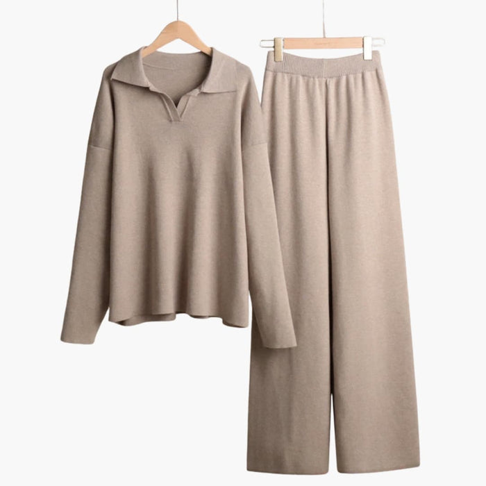 Loungewear-sett for kvinner med oversized genser og vide bukser