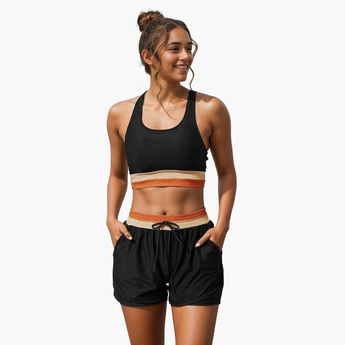 Conjunto de bikini para mujer con cremallera y espalda deportiva
