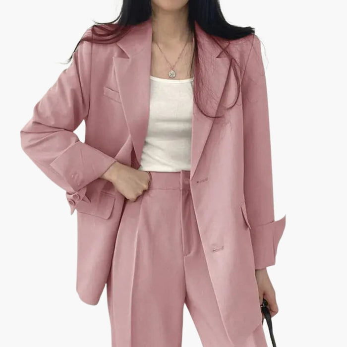 Ensemble blazer et pantalon droit pour femme