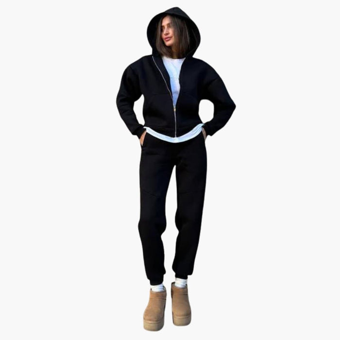 Sport-Set für Damen mit Langarmshirt und Hose mit Taschen