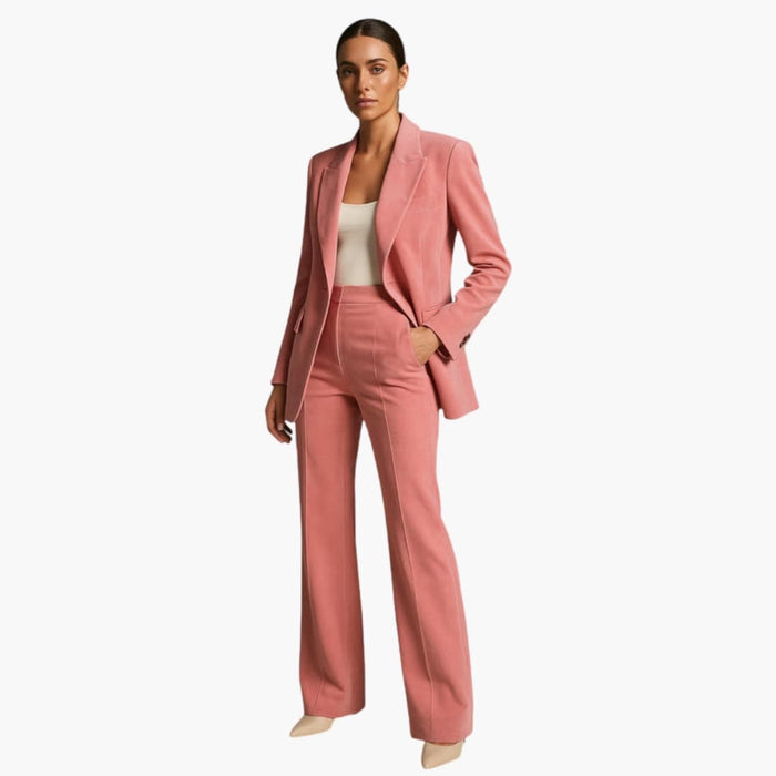 Dame sæt med blazer og lige bukser